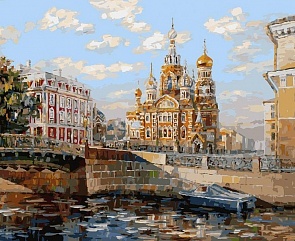 Раскраски по номерам - Вид со стороны Мойки на Спас-на-крови, 40 х 50 см. (Белоснежка, 054-AB)